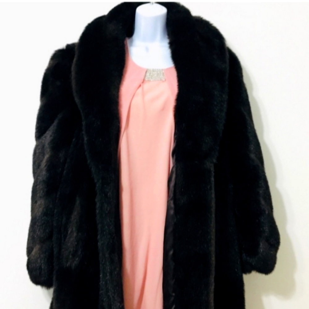 Boulevard East Black Faux Fur Trenchcoat